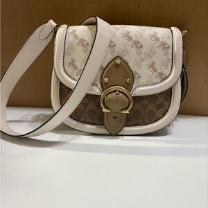 Coach Beat Saddle Bag with Horse and Carriage print